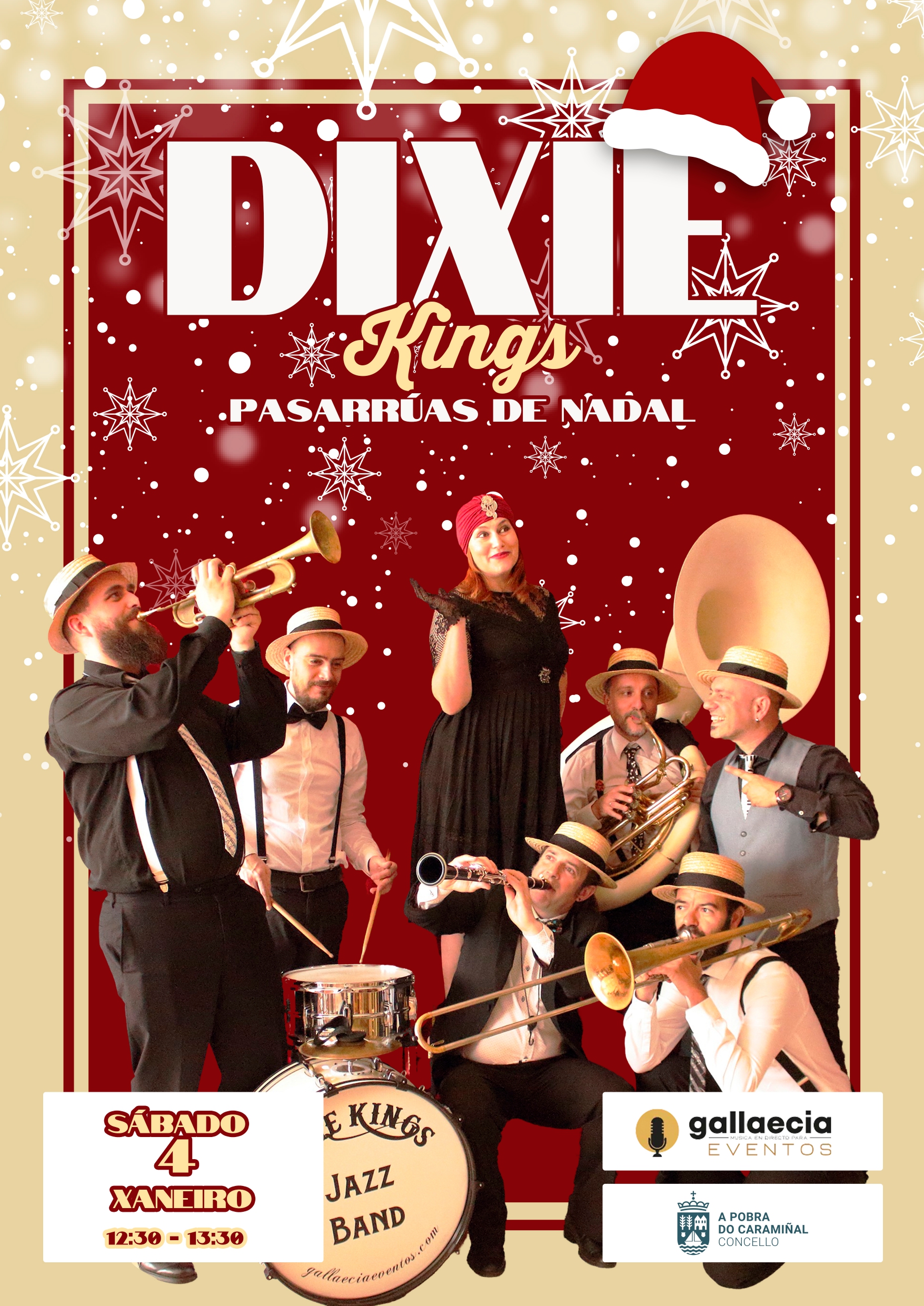 Cartel da actuación dos Dixie Kings. Xaneiro 2025