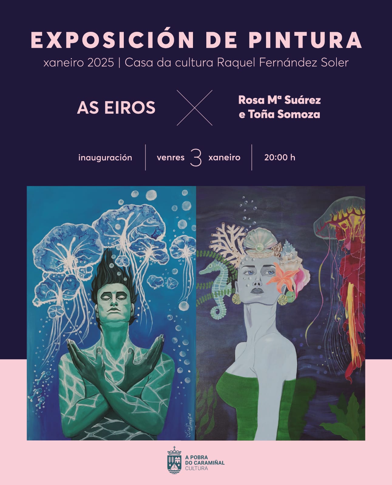 Cartel da exposición de pintura colectiva As Eiros 2025