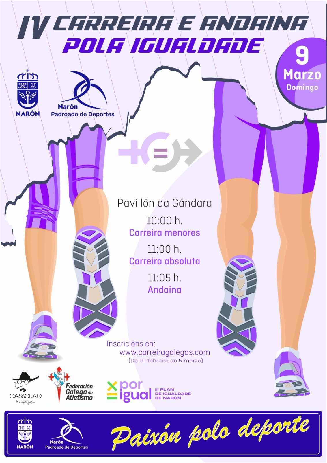 Cartaz Carreira e andaina pola igualdade