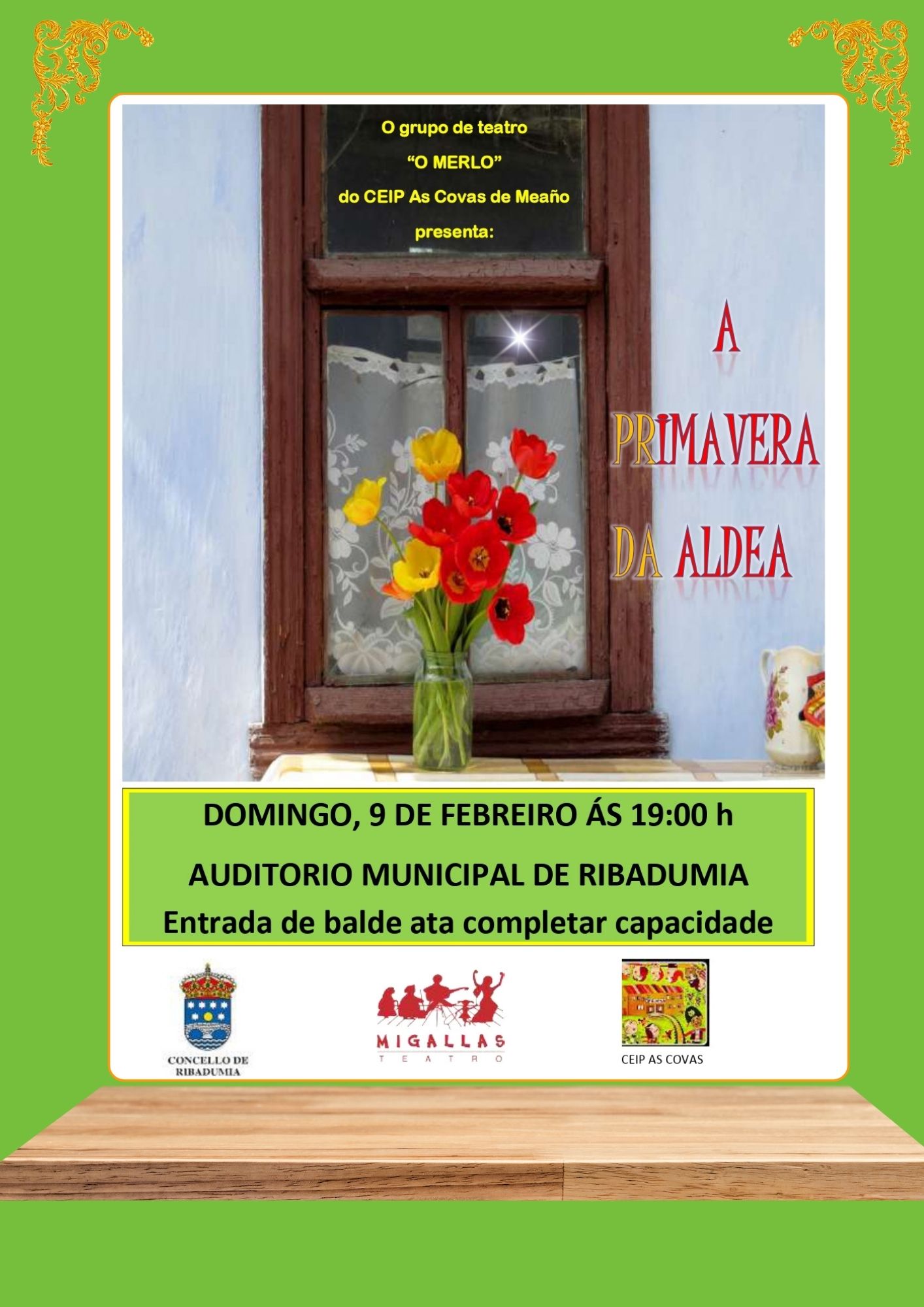 Grupo de teatro O Merlo. 9 de febreiro. Ribadumia