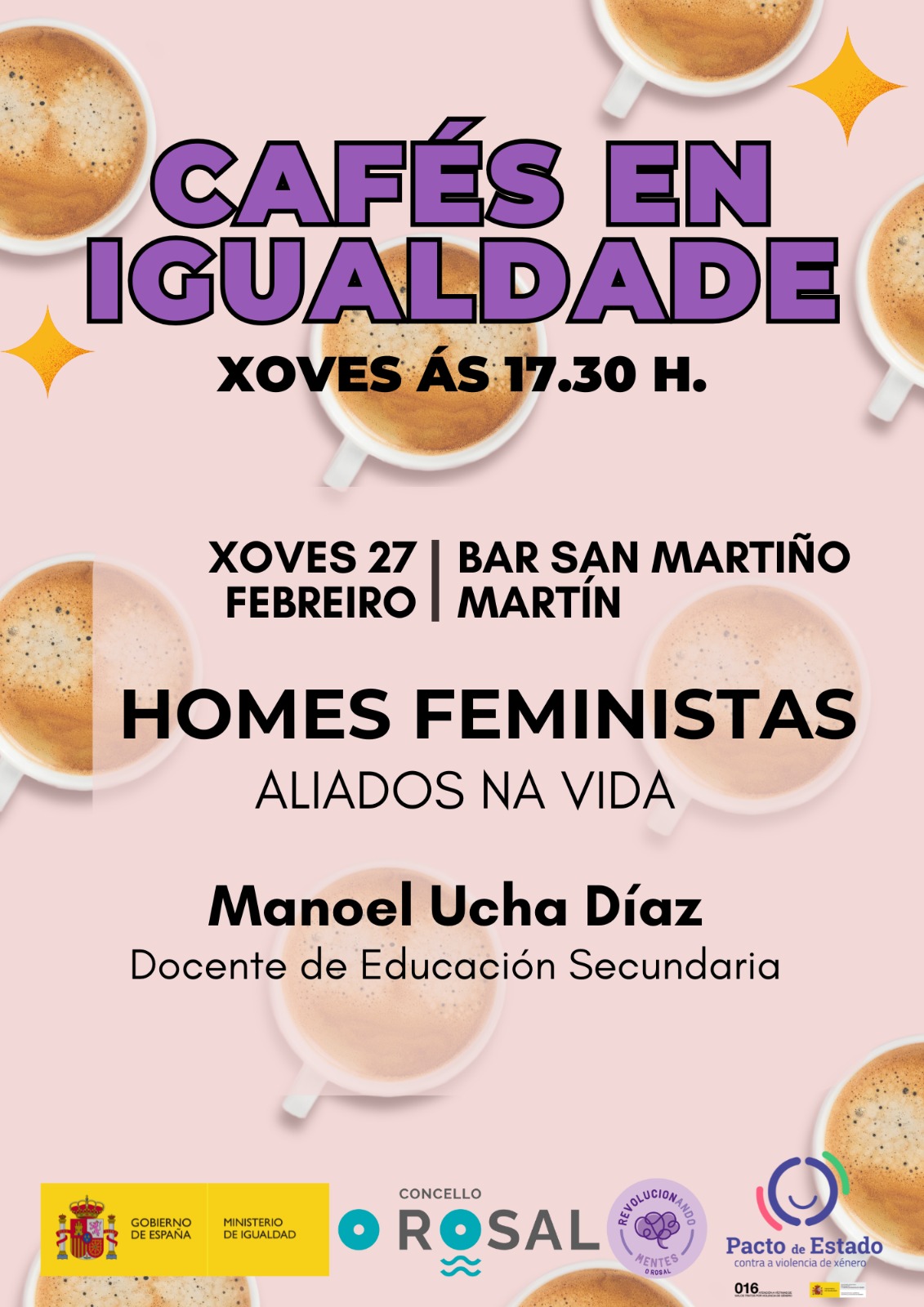 O papel dos homes no feminismo, a reflexioìn dos Os ‘Cafeìs en Igualdade’