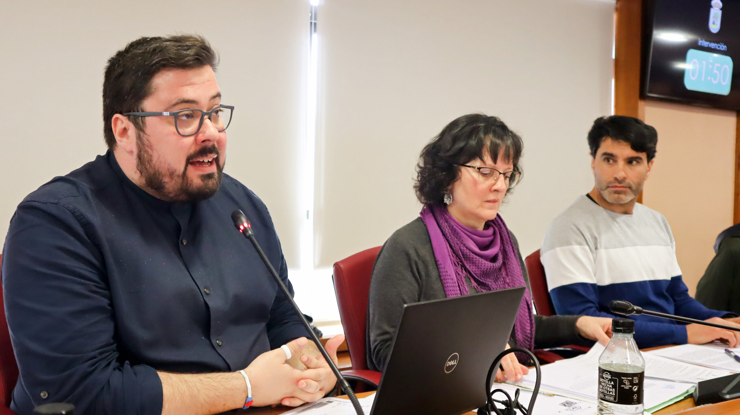 Xabier P Igrexas, Ana Martínez e Filipe Abalde no Pleno de Vigo