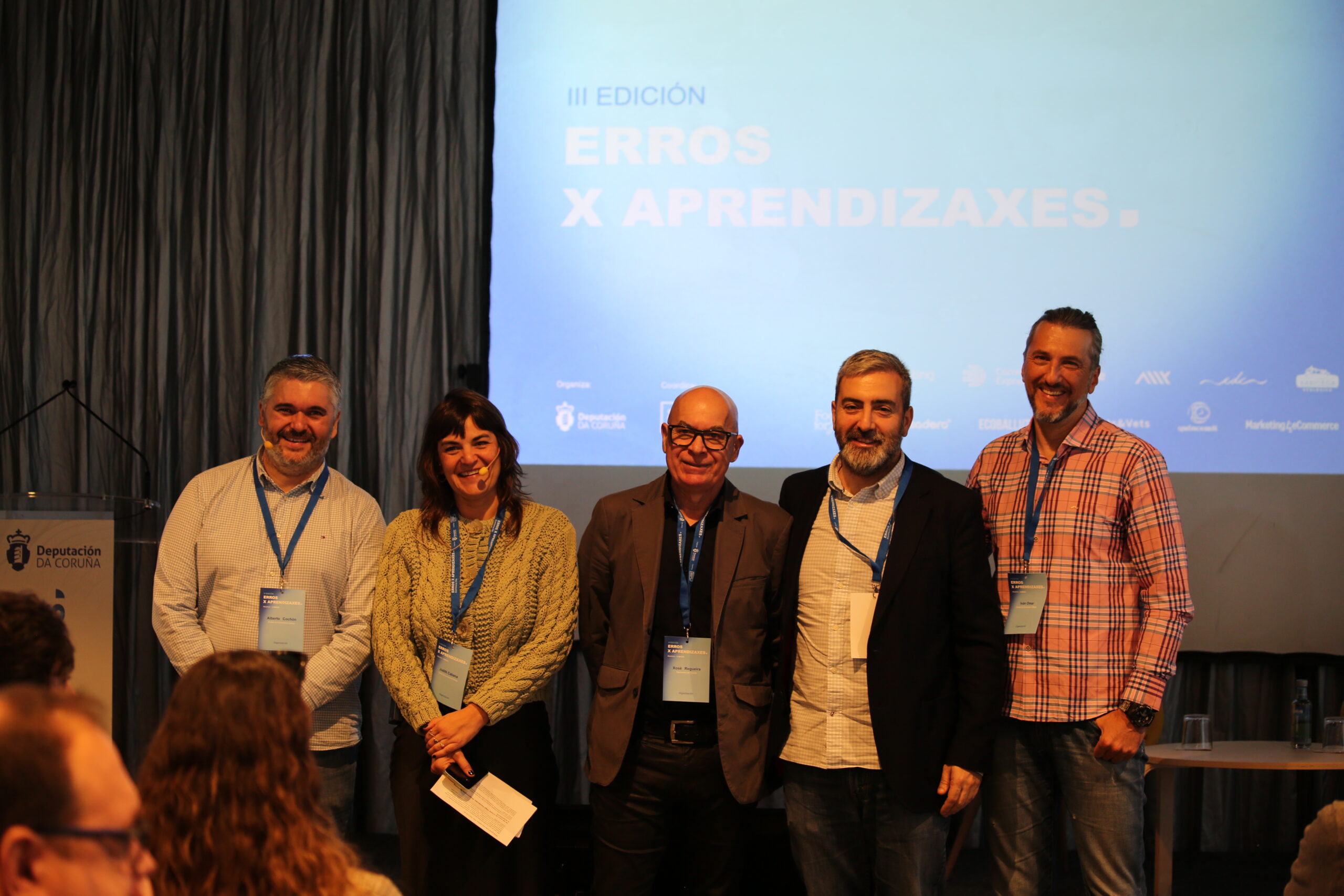 Alberto Cochón, Judit Cabana, Xosé Regueira, Xosé Luis Reza e Iván Omar