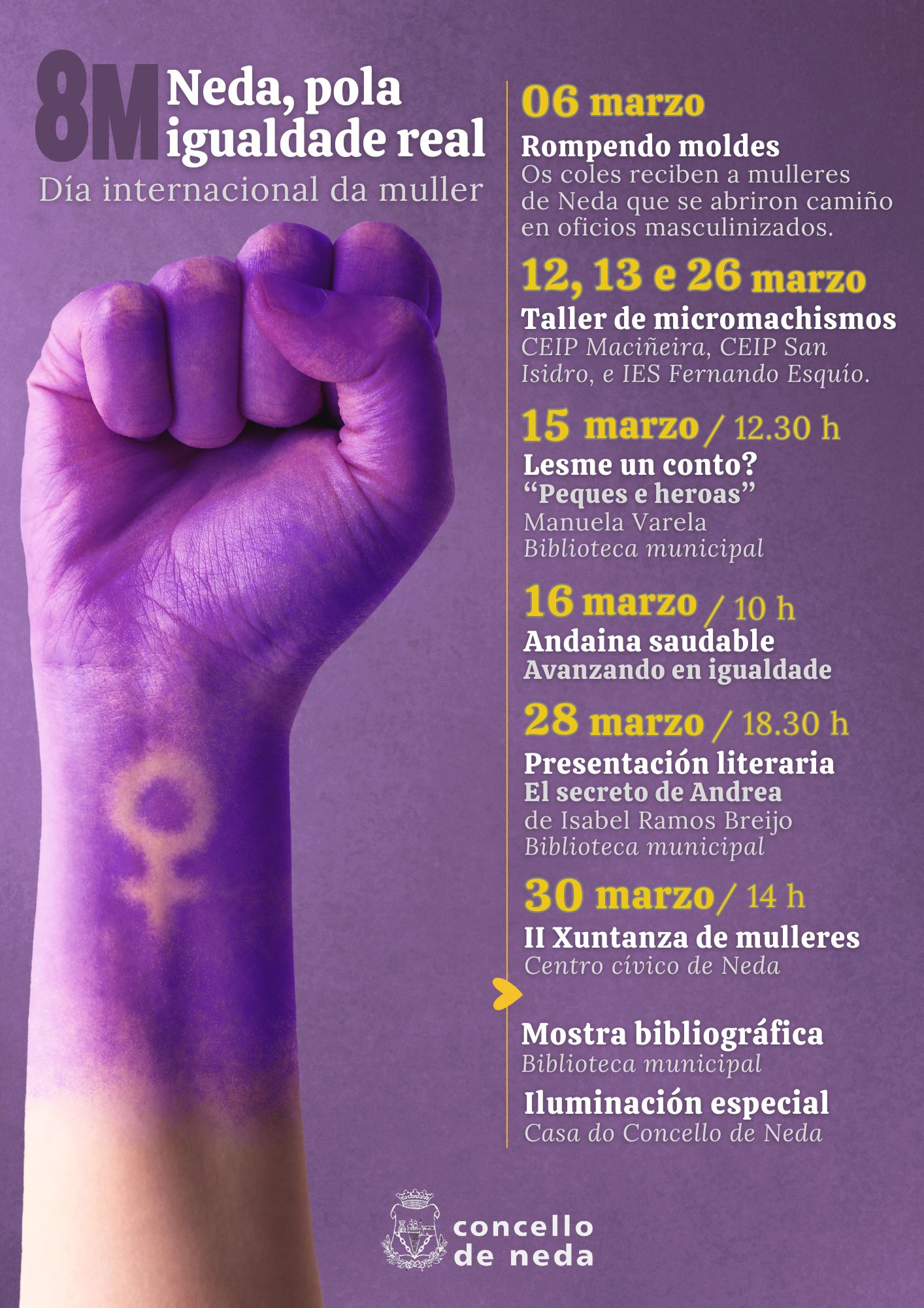 cartel programación MES DA MULLER EN NEDA