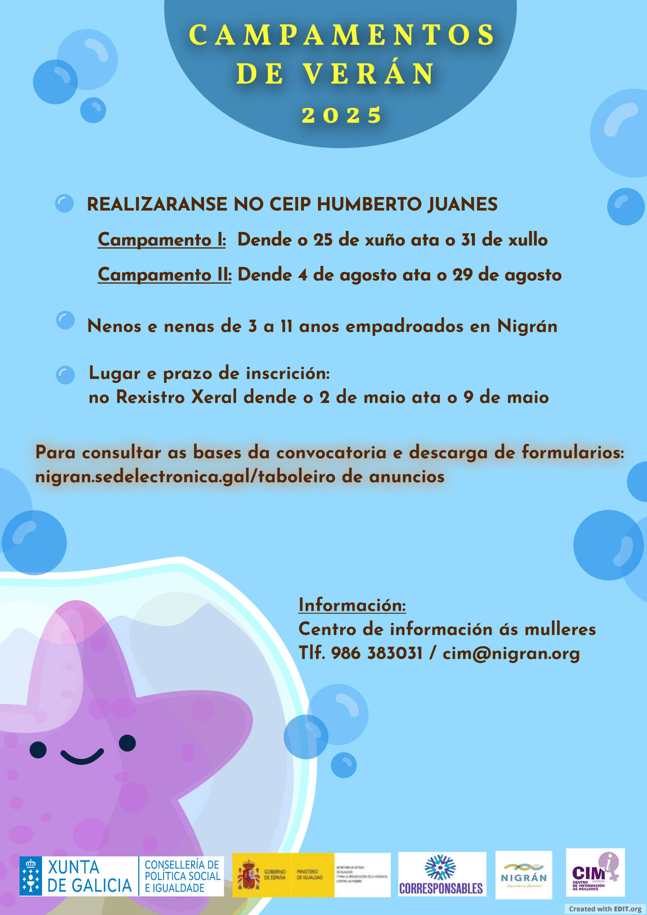 CARTEL CAMPAMENTOS DE VERÁN