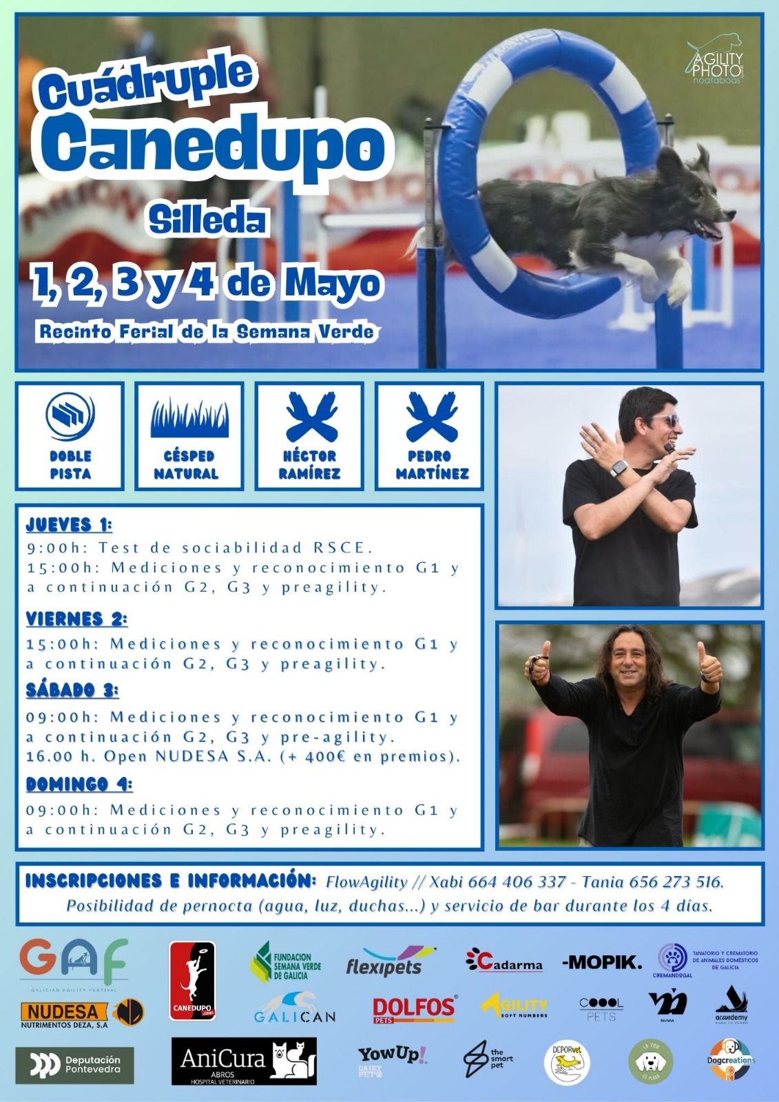 Cartel Cuádruple Canedupo Galician Agility Festival
