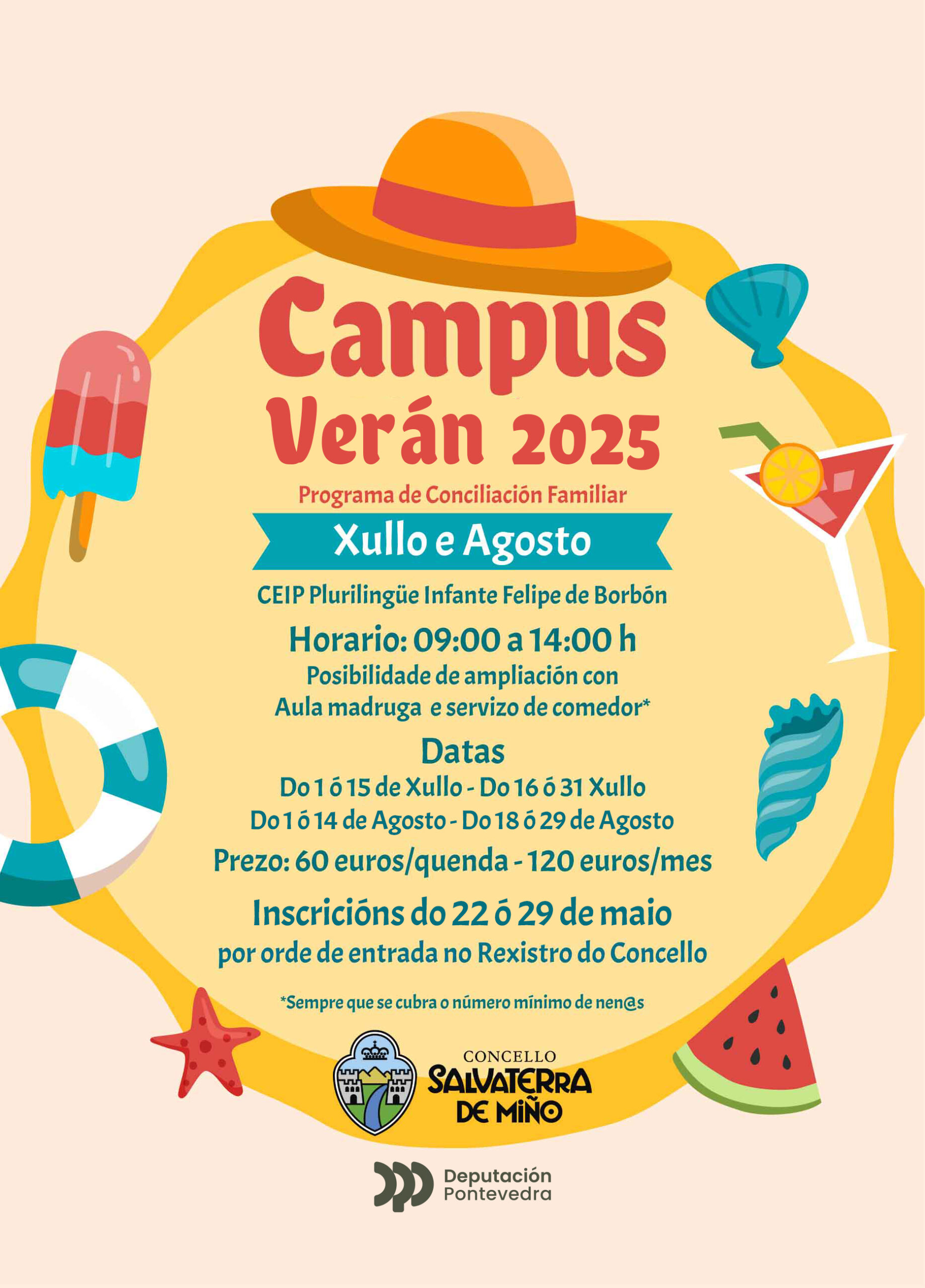 RCL1065 Summer Hand drawn Flat summer festival Poster flyer 3