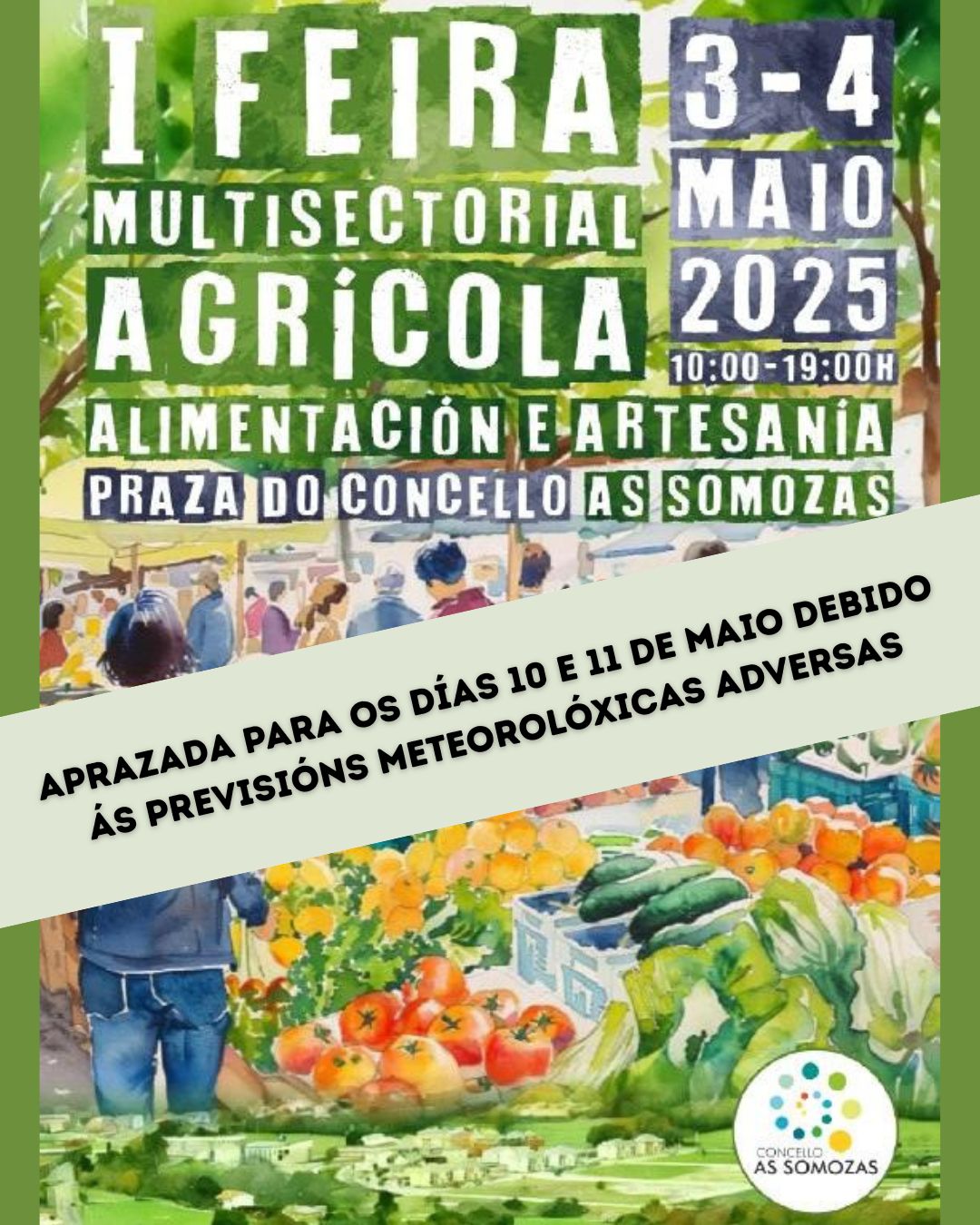 APRAZADA PARA OS Días 10 e 11 de maio debido ás previsións meteorolóxicas adversas