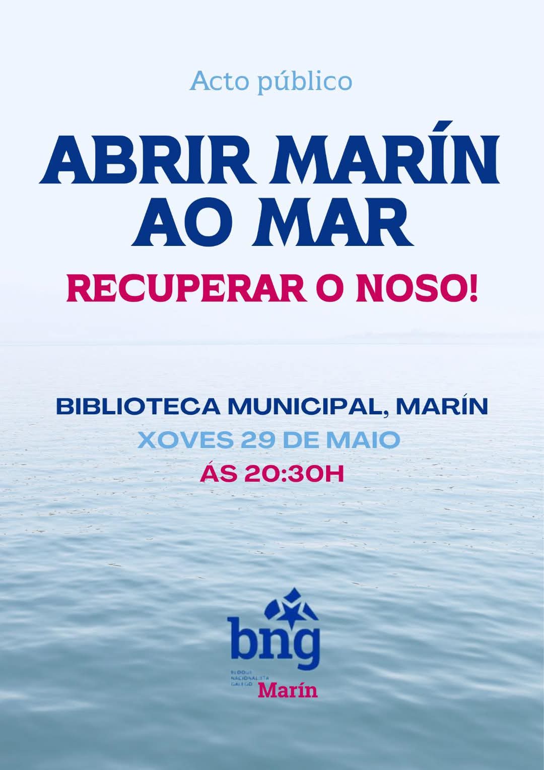 Cartaz Abrir Marín ao Mar