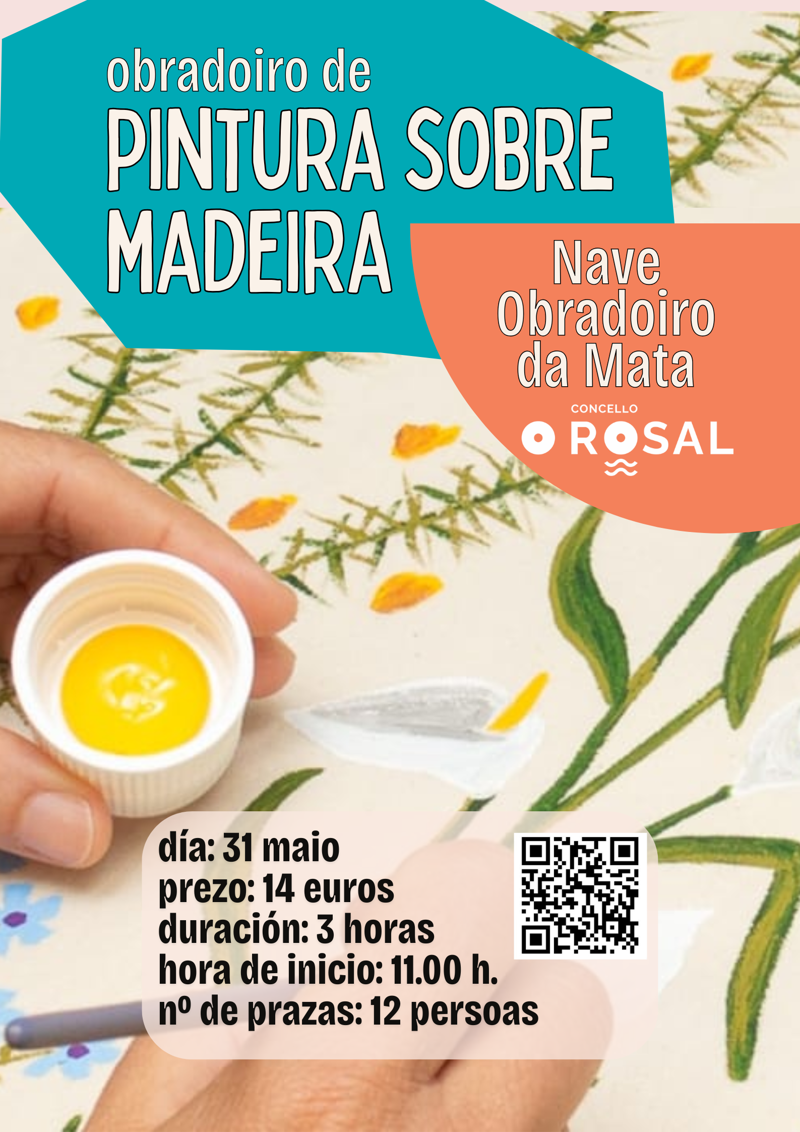 O Rosal impulsa a creatividade e a arte cun obradoiro de pintura sobre madeira