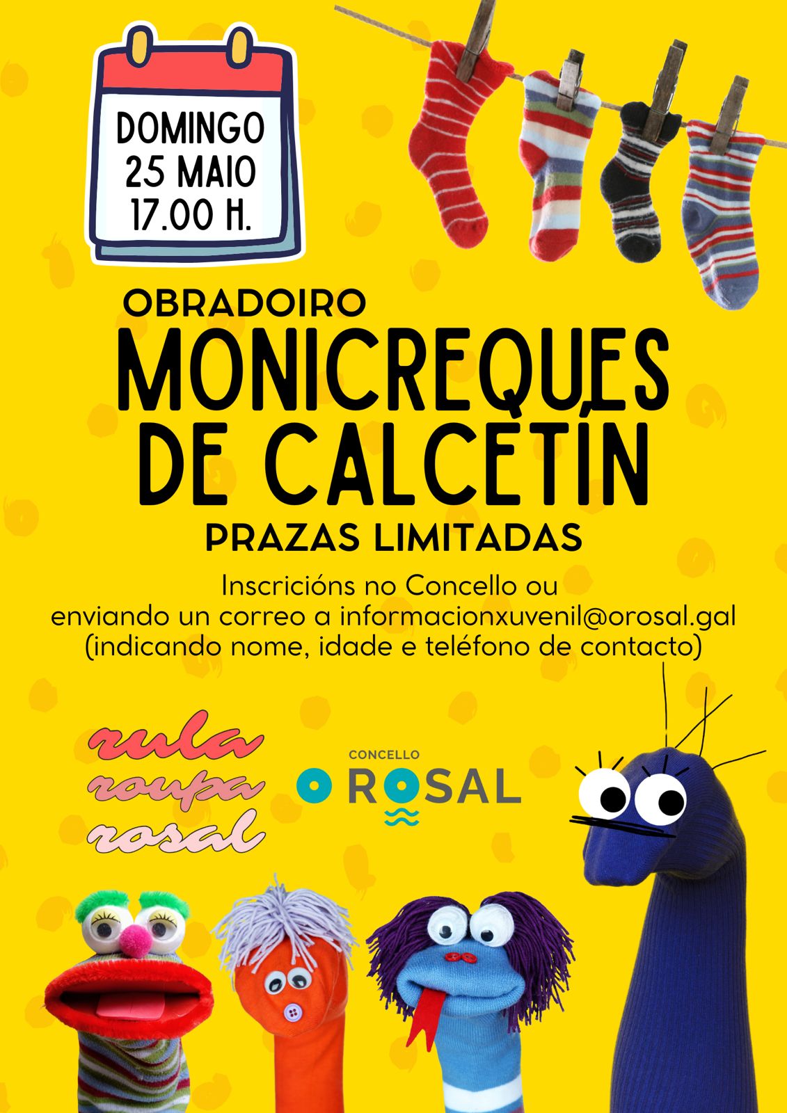 Obradoiro creativo de monicreques para a cativada no Rula Roupa Rosal