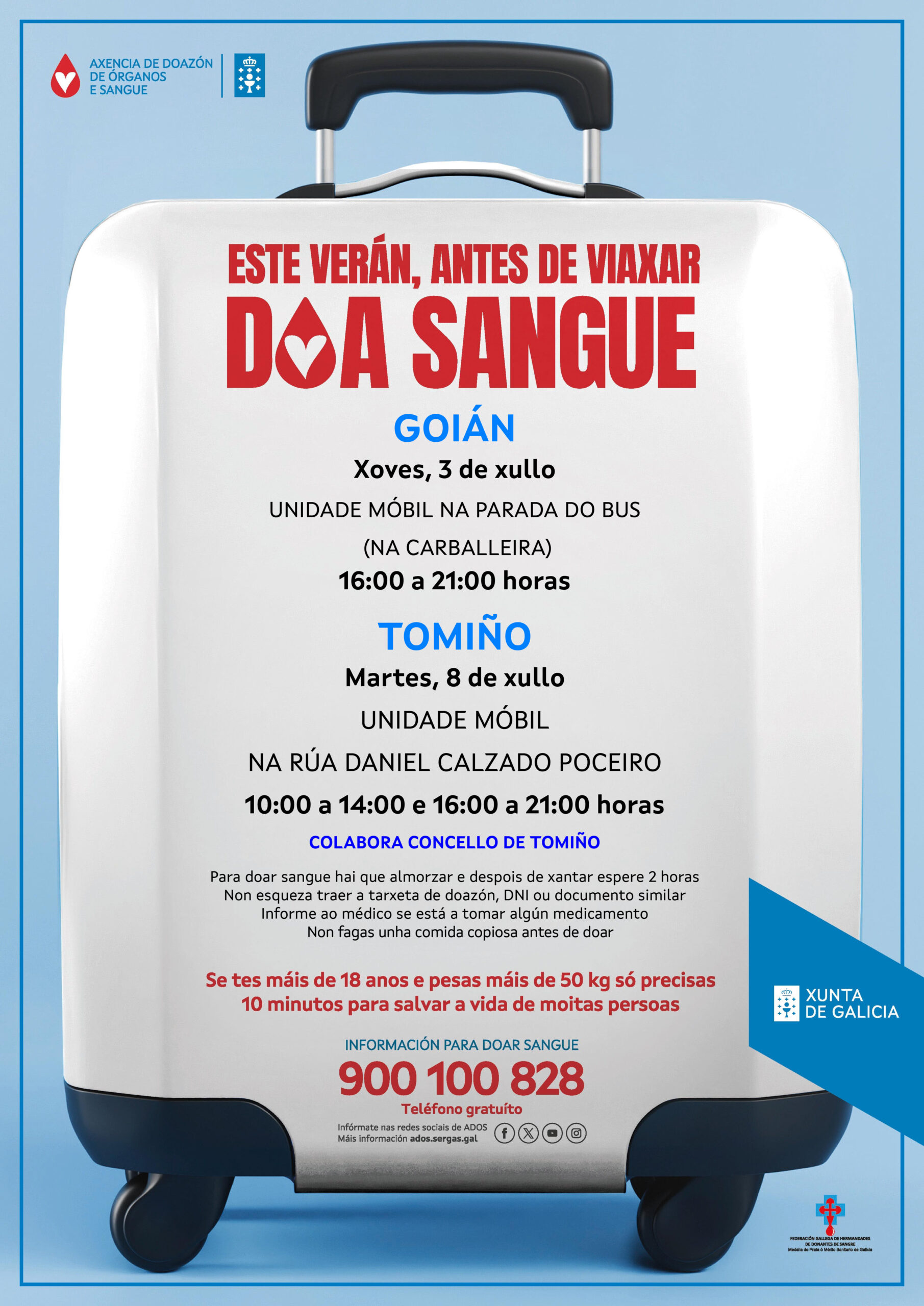 Este verán, Tomiño e Goián doan sangue antes de viaxar