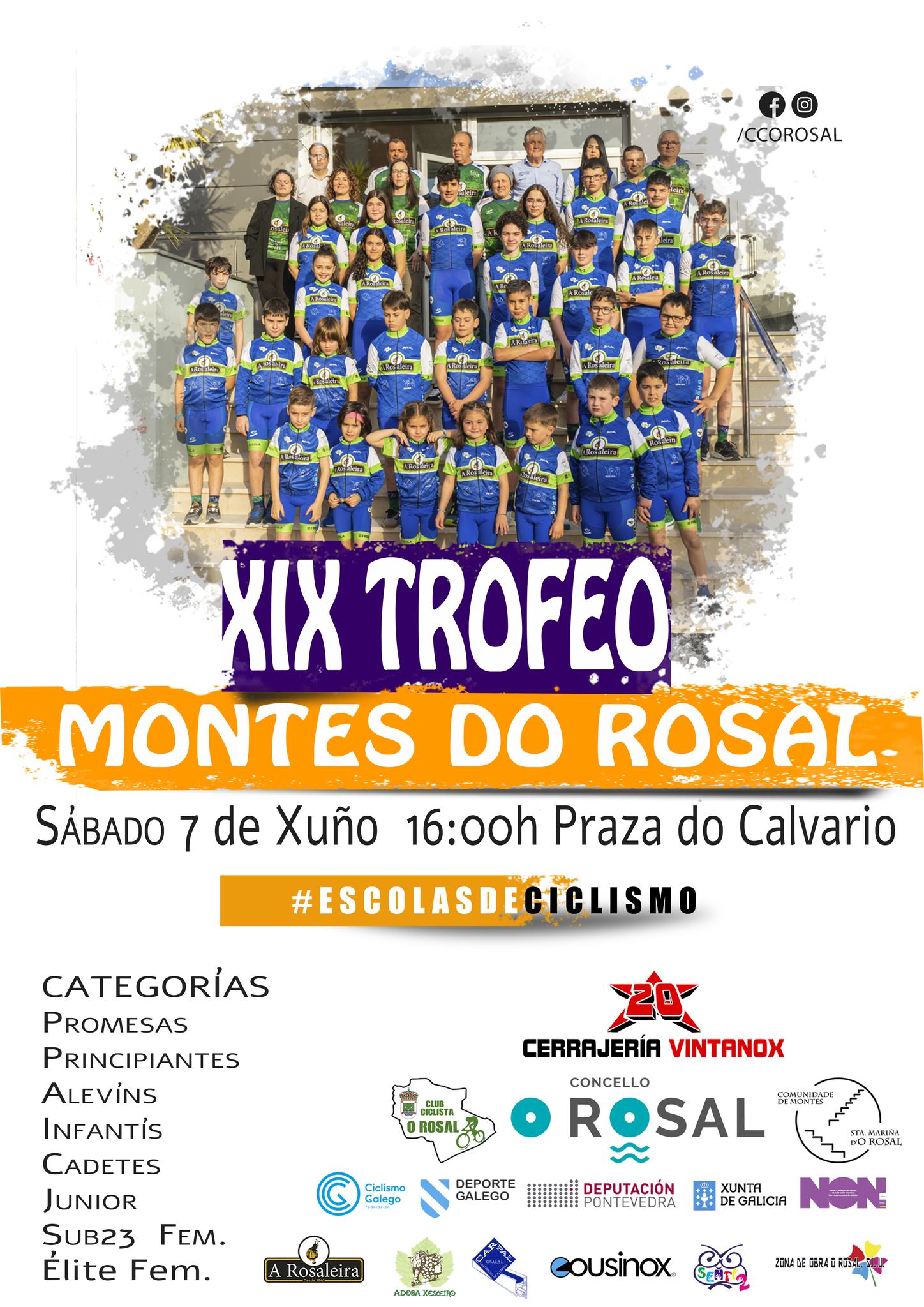 O concello conveěrtese no epicentro do ciclismo con 250 participantes no XIV Trofeo Montes do Rosal