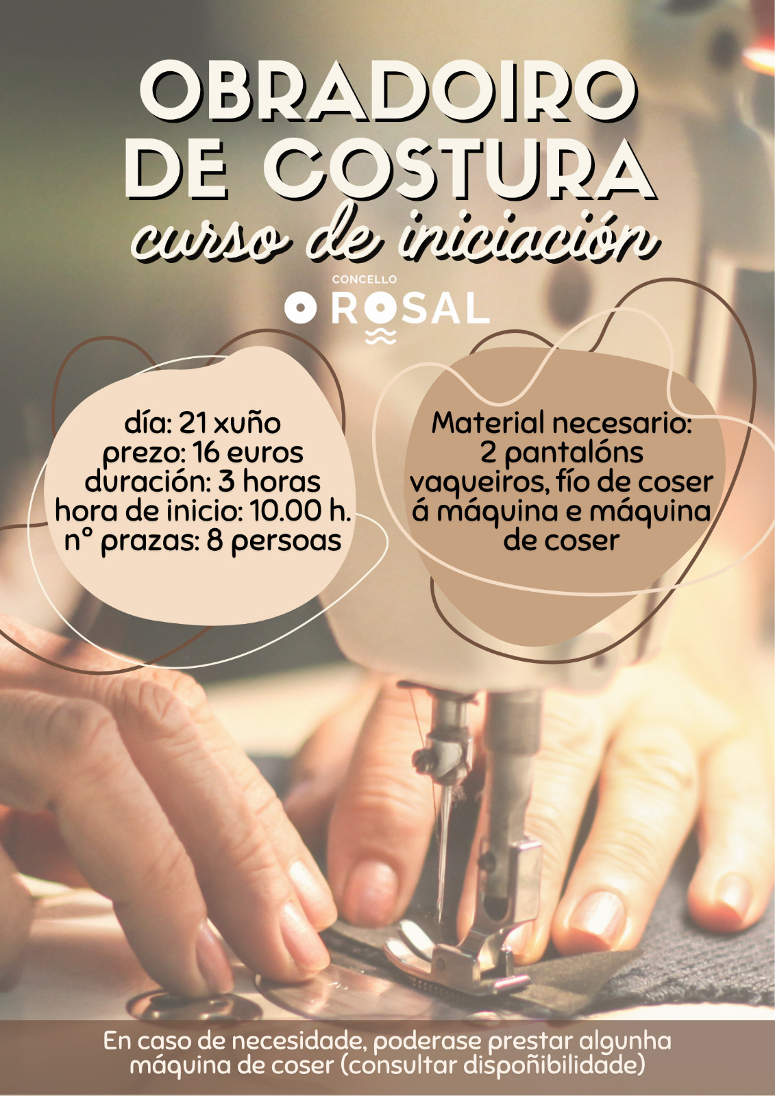 Os obradoiros de primavera do Rosal baixan o pano con agulla e fiìo