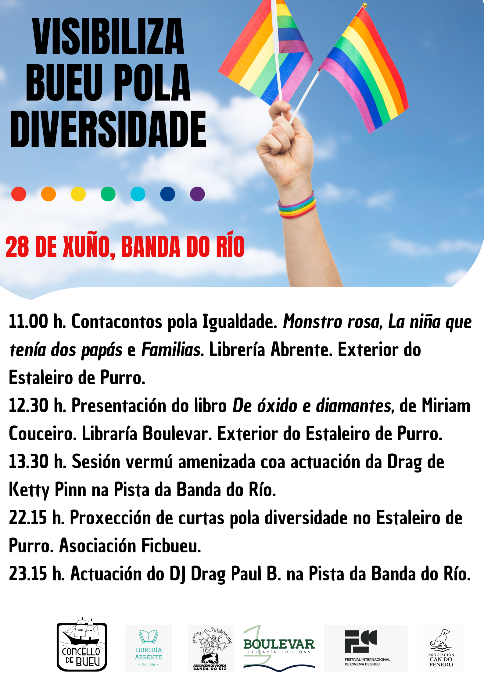 cartel dia do orgullo visibiliza bueu pola diversidade
