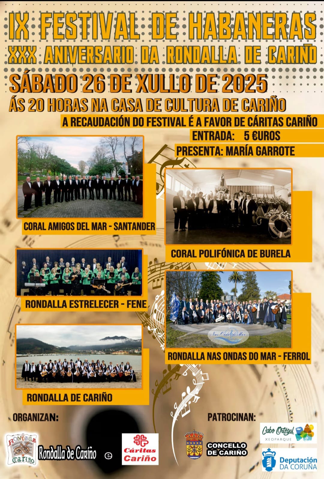 CARTEL 1 Cariño – El Concello de Cariño acoge este sábado el IX Festival de Habaneras en el Auditorio Municipal (1)