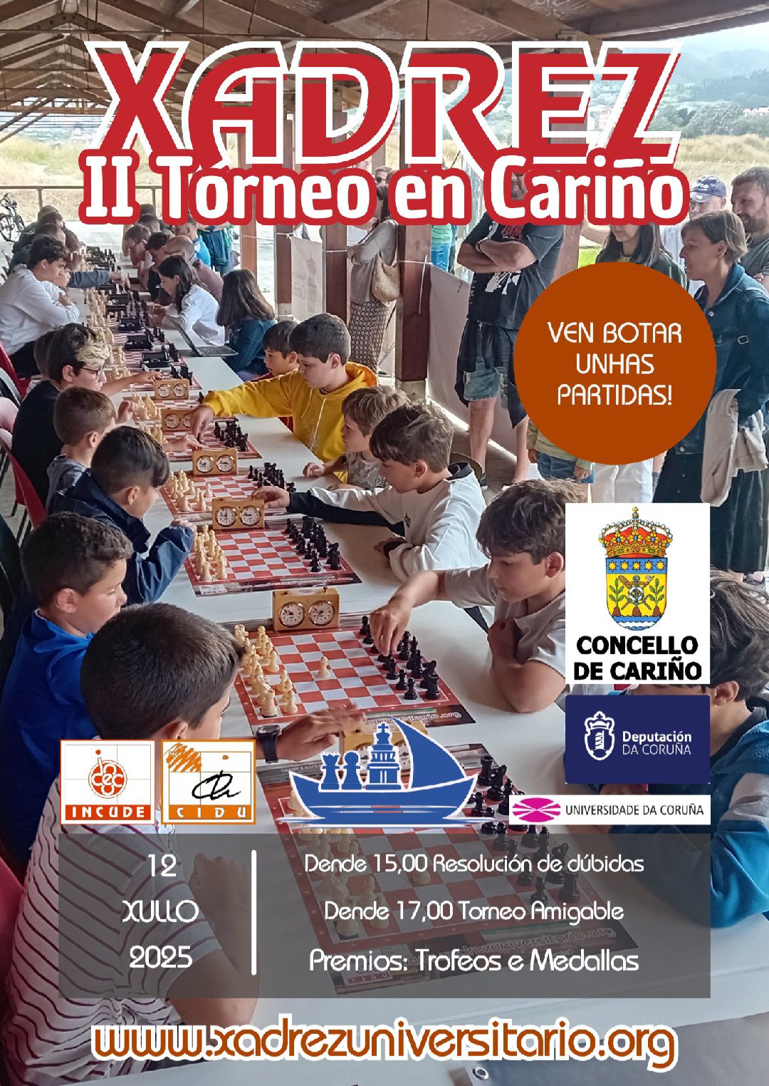 CARTEL Cariño – Cariño acogerá un torneo de ajedrez para todas las edades el próximo 12 de julio