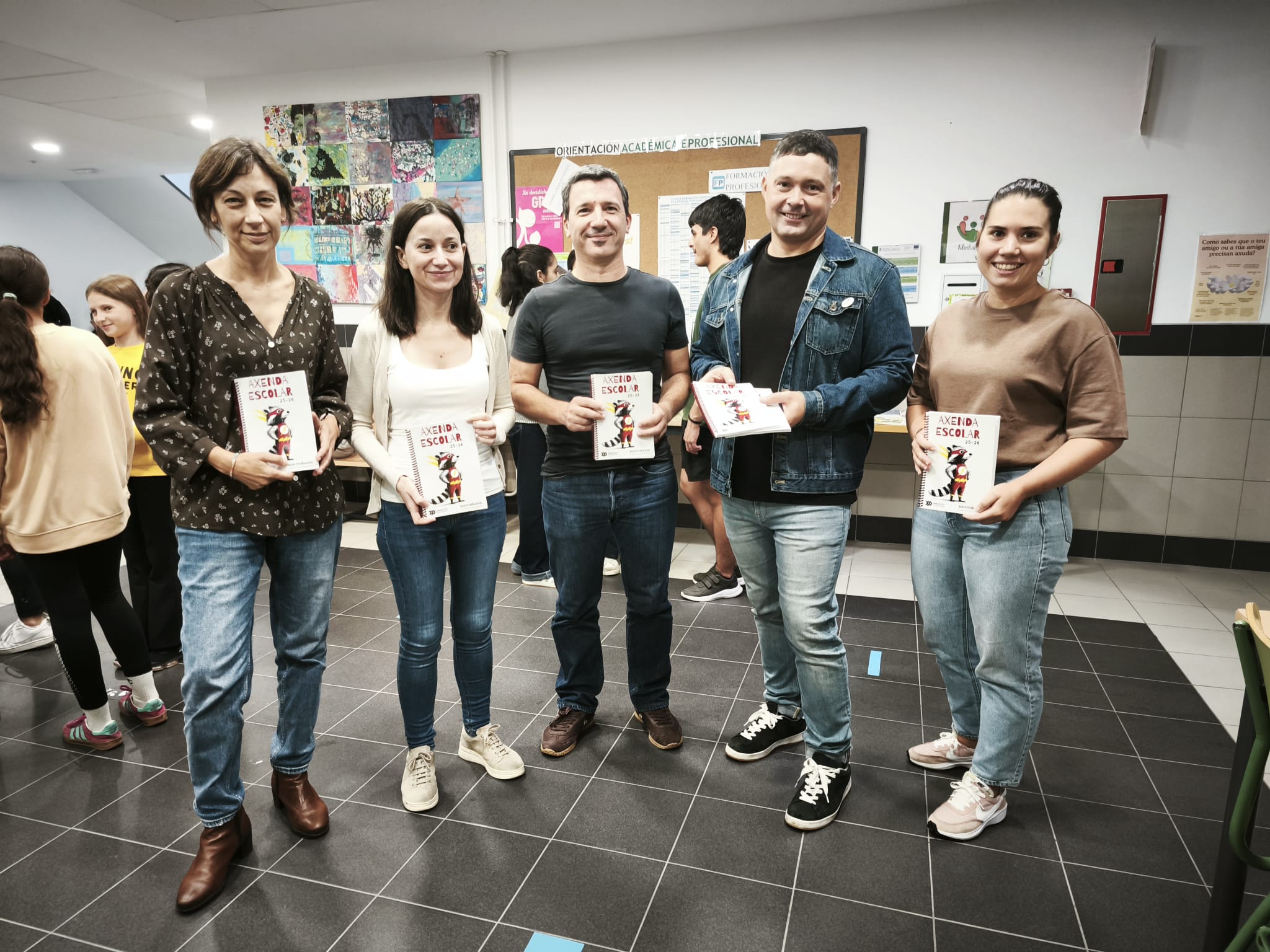 Manu Lourenzo e o novo equipo directivo do IES SOUTOMAIOR