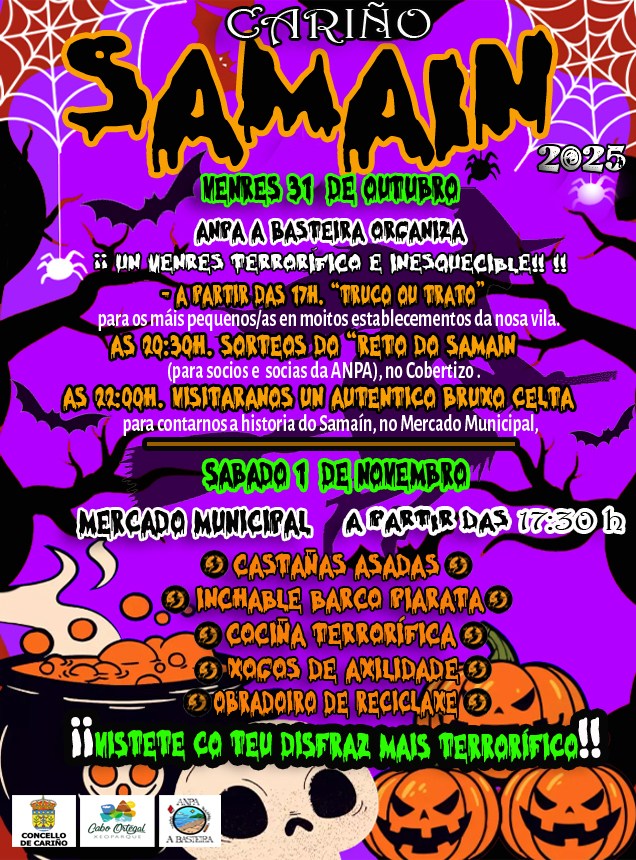 CARTEL Cariño – Cariño celebrará el Samaín con un fin de semana lleno de actividades para toda la familia