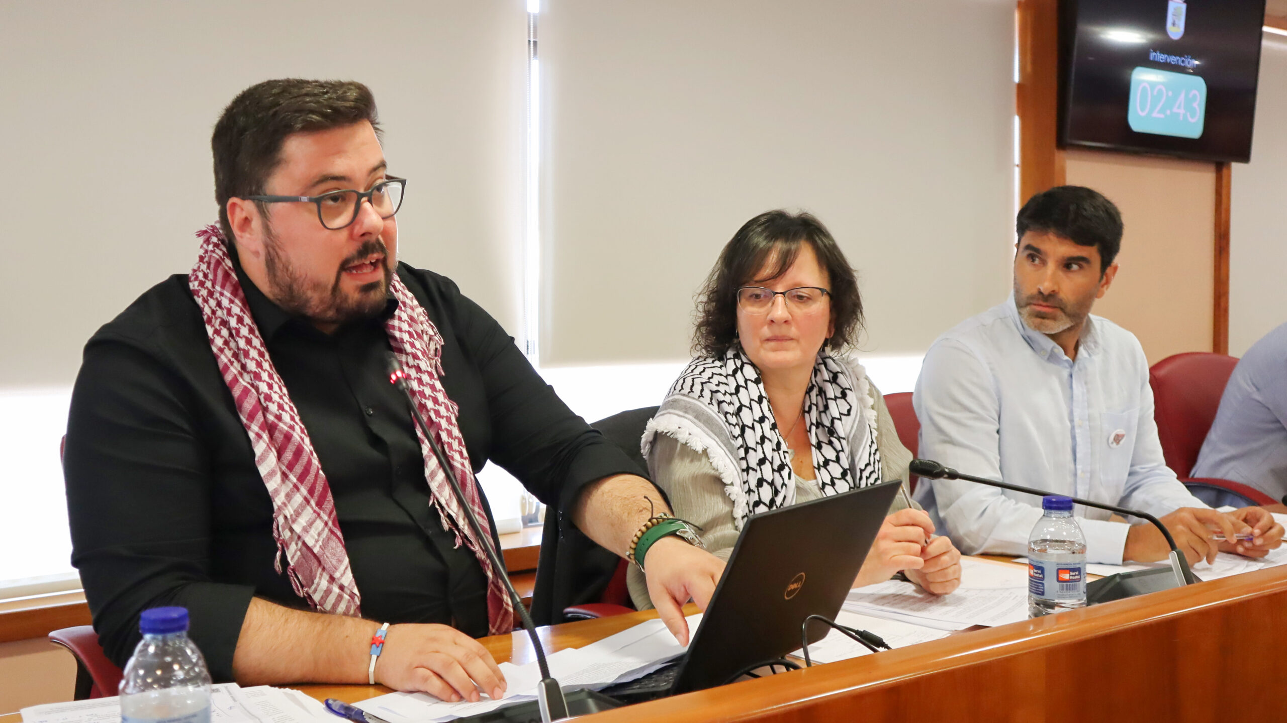 Xabier P Igrexas, Ana Martínez e FIlipe Abalde no Pleno de Vigo