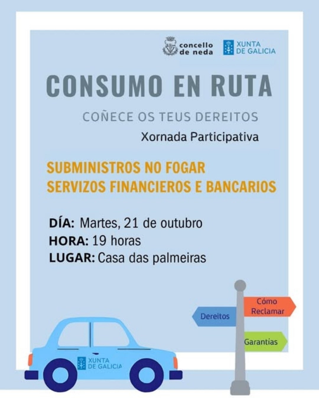 cartel actividad Consumo en ruta