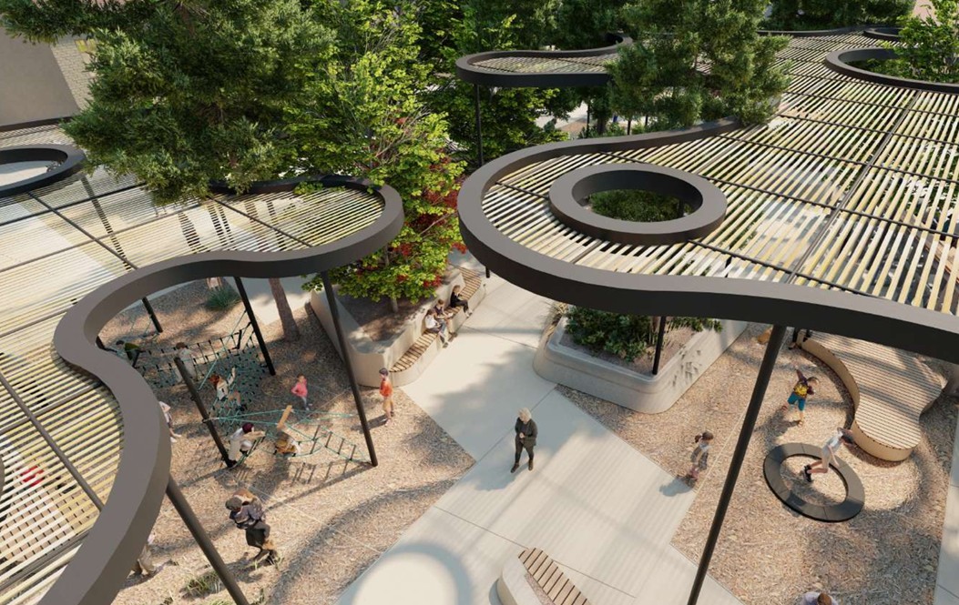 pérgolas sombreado Praza Bugallal