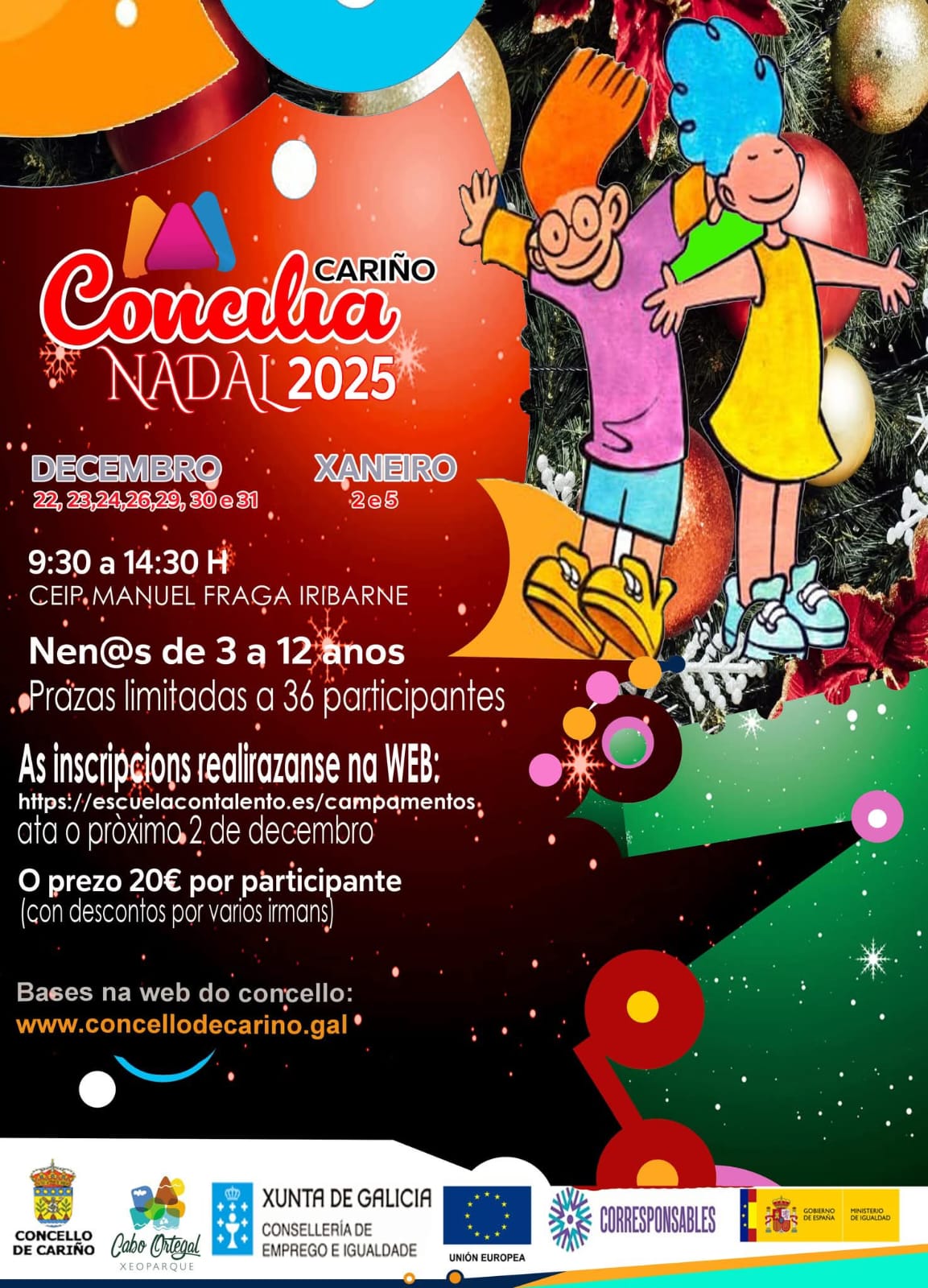 CARTEL Cariño – Cariño apuesta por la conciliación estas Navidades con un campamento educativo para más de una treintena de niños