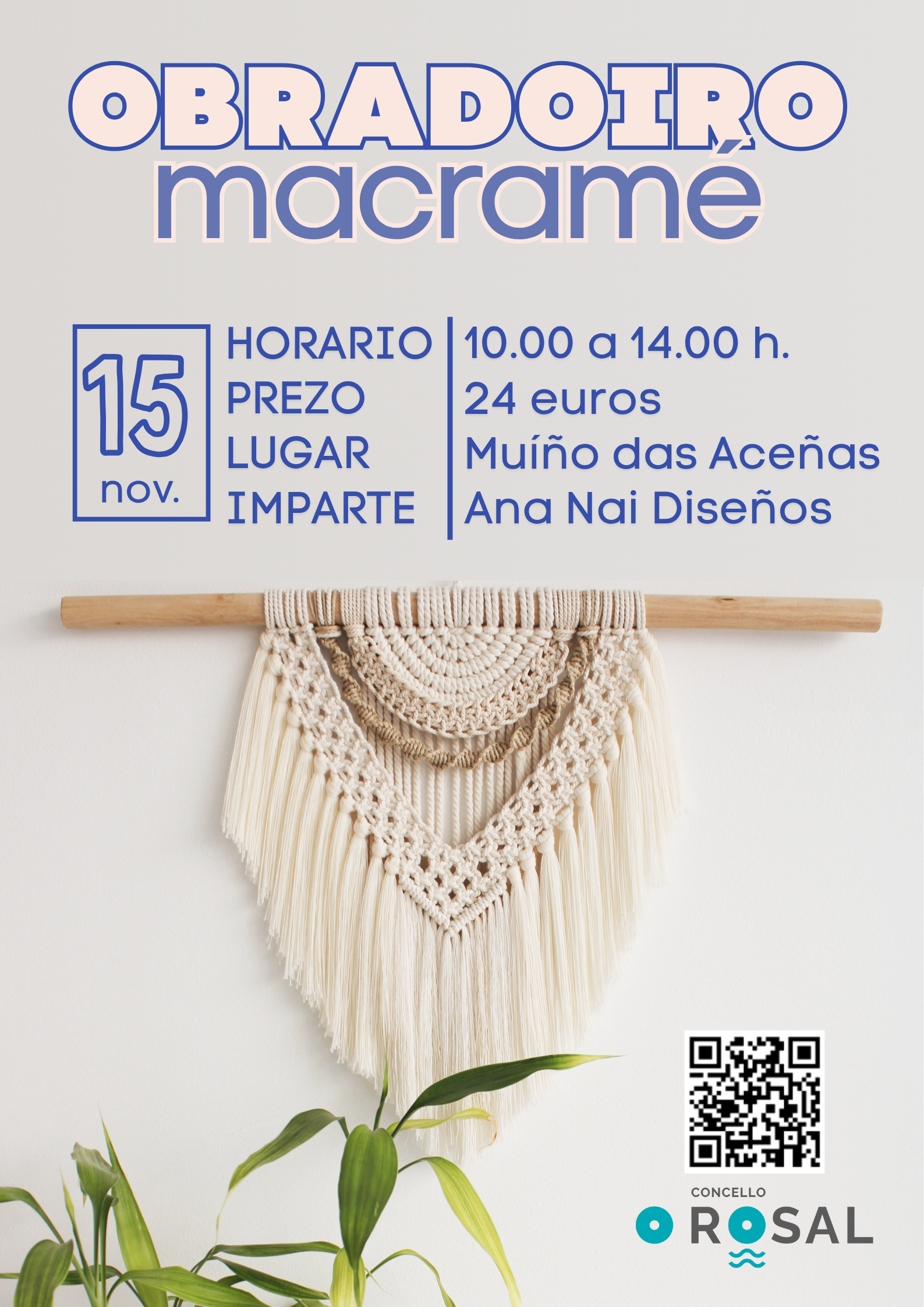 O Rosal tece creatividade co taller de macrameě dos Obradoiros de Outono