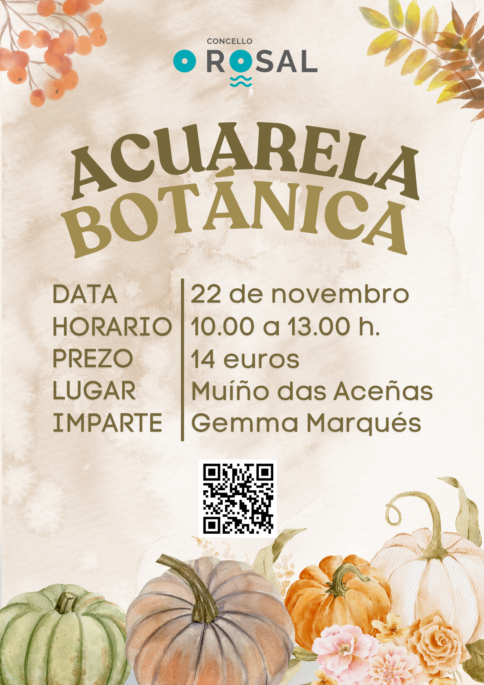 O outono piěntase en acuarela no Rosal