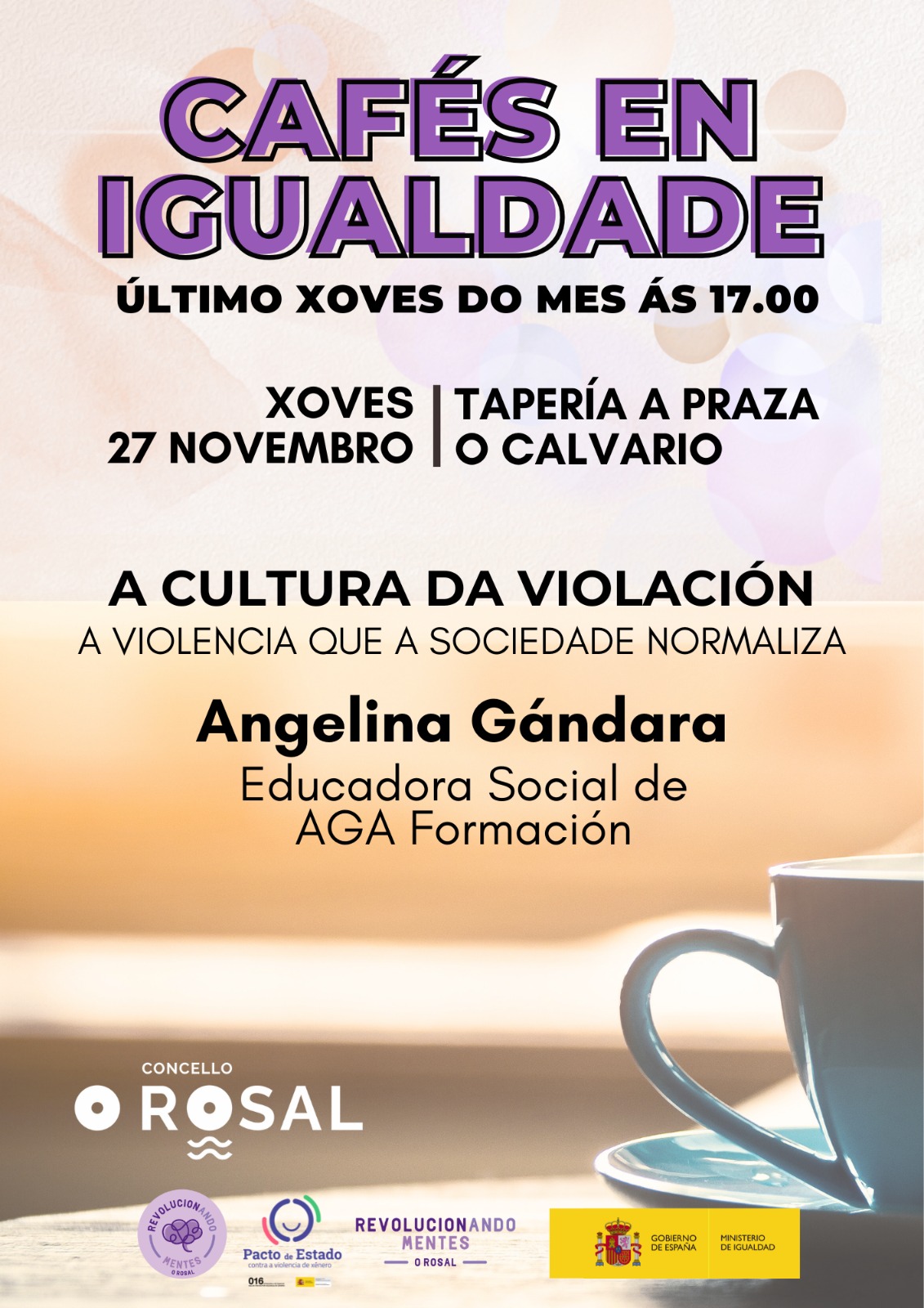 Os ‘Cafeìs en Igualdade’ suìmanse ao 25N para plantar cara aì violencia machista