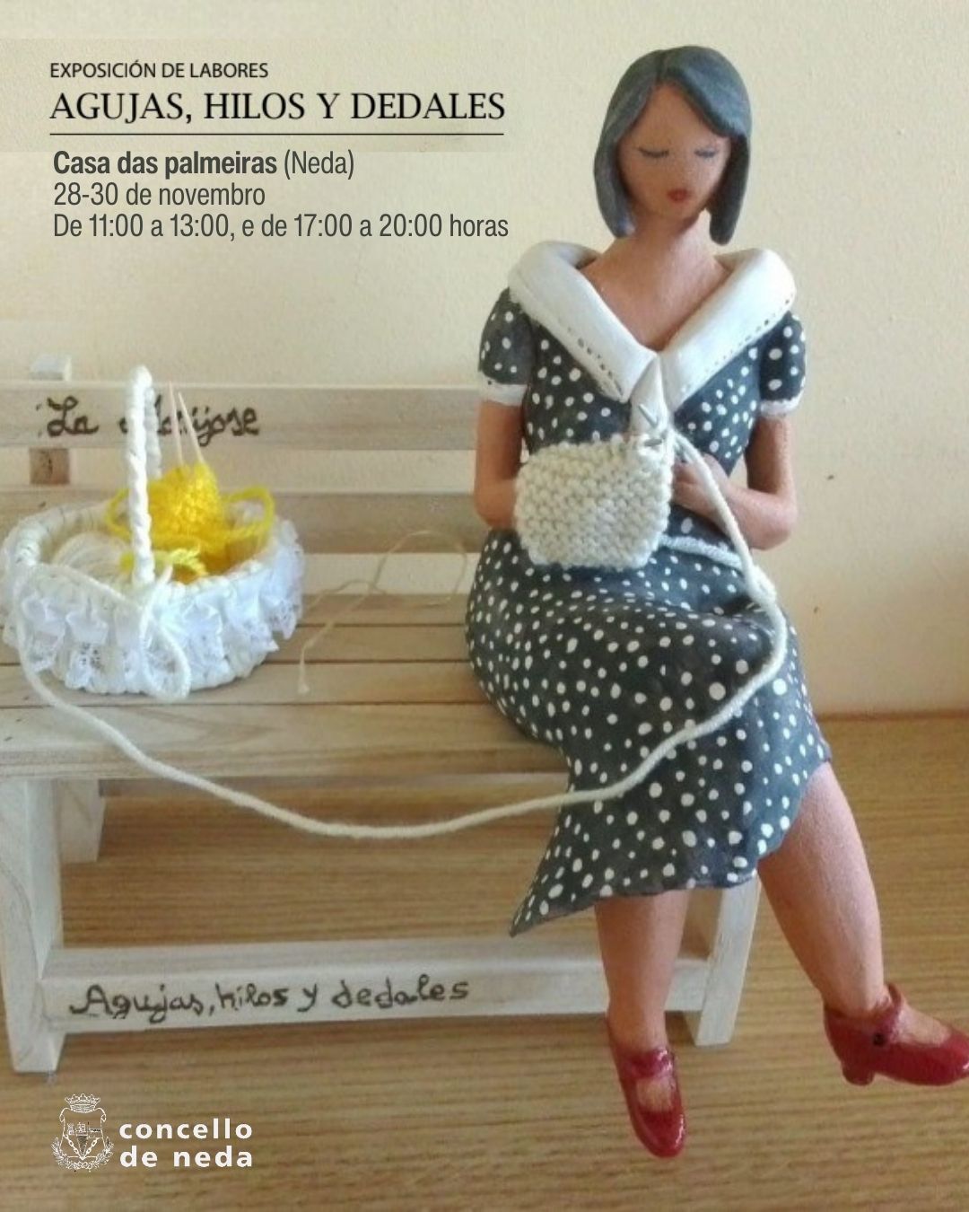 cartel Agujas, hilos y dedales