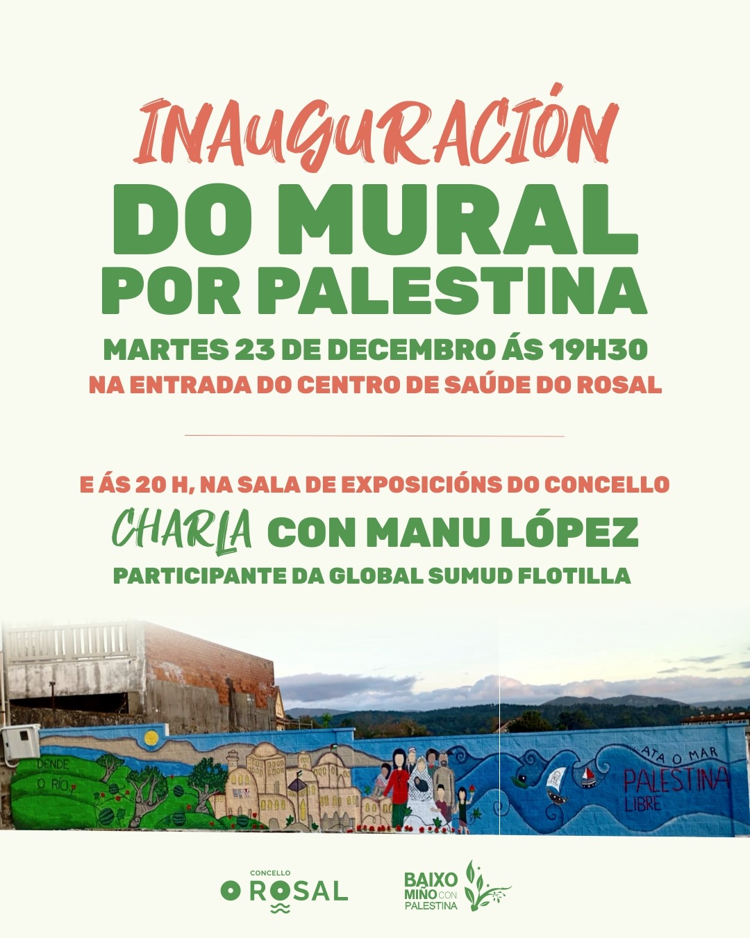 O Rosal inaugura o seu mural por Palestina
