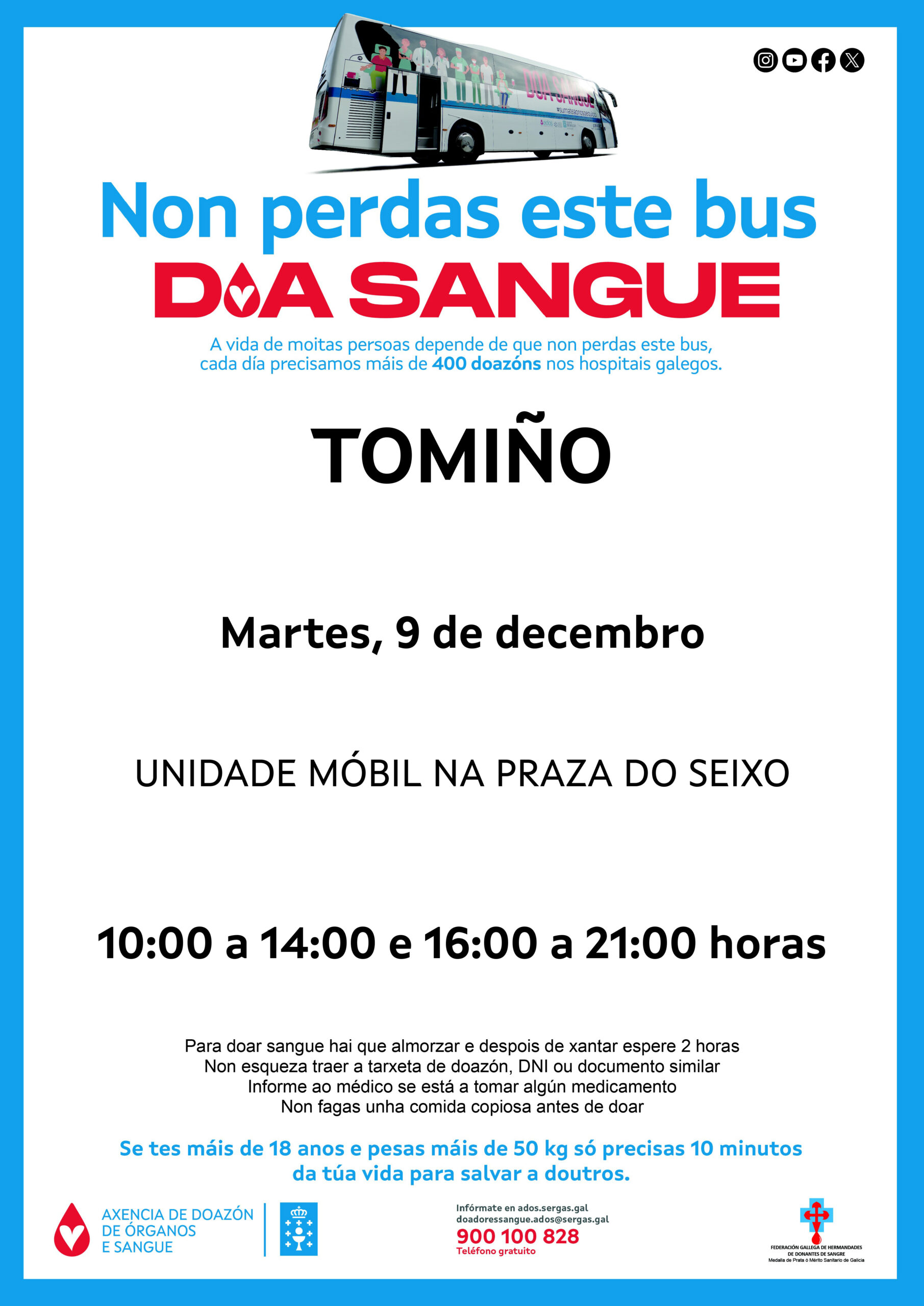 Tomiño despide o ano coa visita dunha unidade móbil da Axencia Galega de Doazón de Sangue