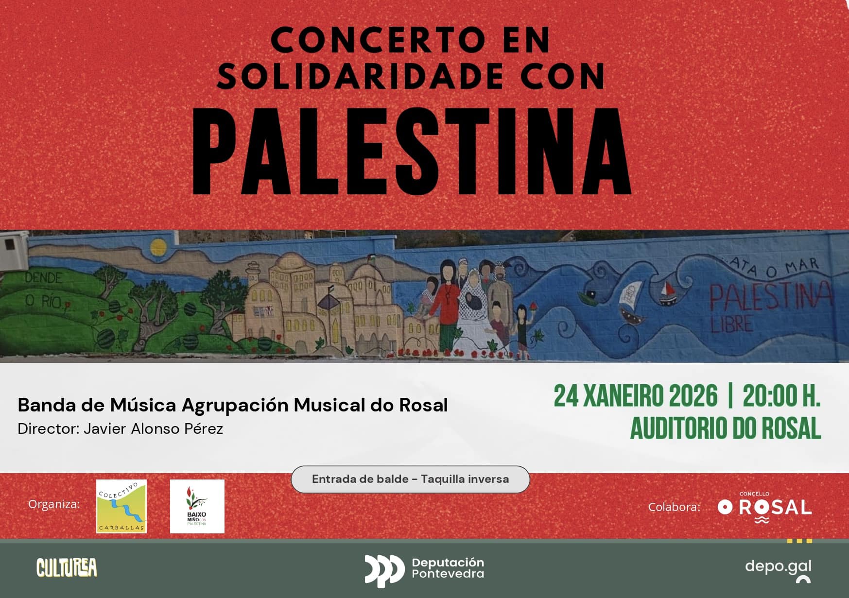A muìsica ergue a voz en solidariedade con Palestina no Rosal