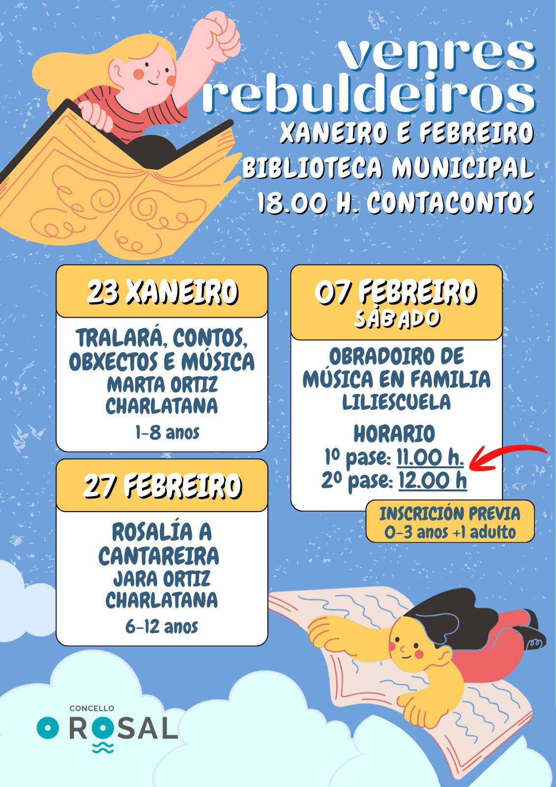 A muìsica toma a biblioteca do Rosal para desfrutar en familia