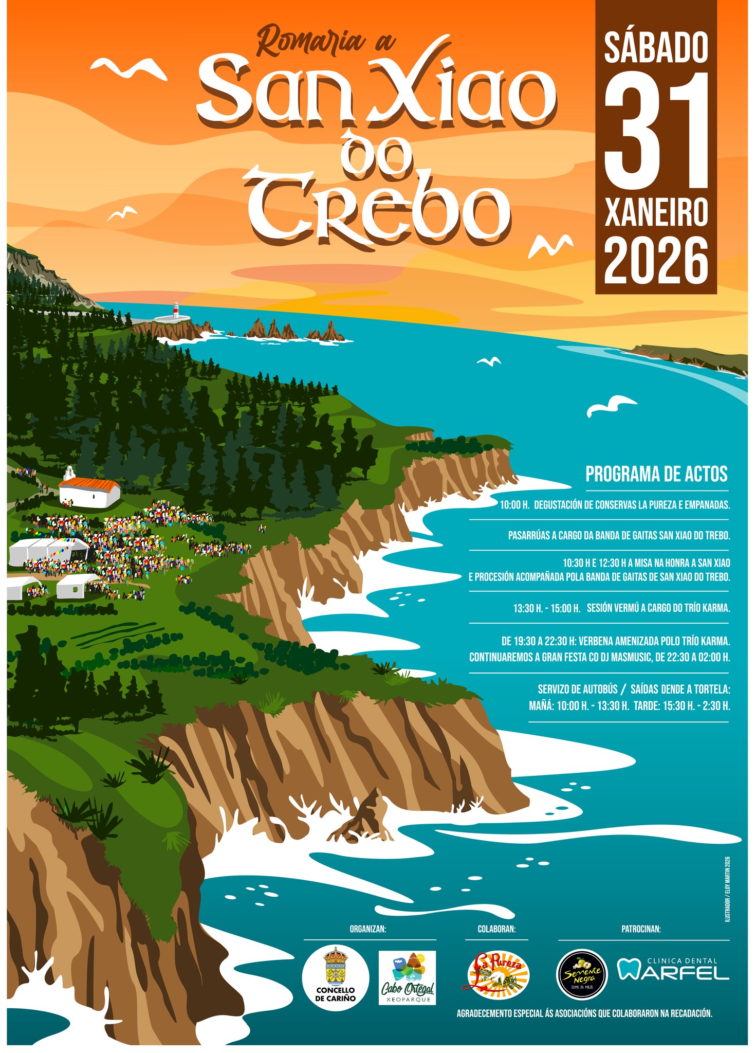 CARTEL Cariño – Cariño se prepara para celebrar la tradicional Romaría a San Xiao do Trebo este sábado