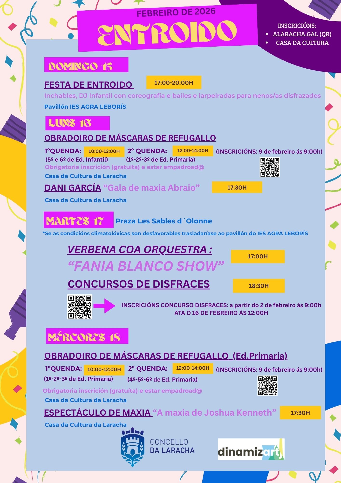 Programa Entroido A Laracha 2026