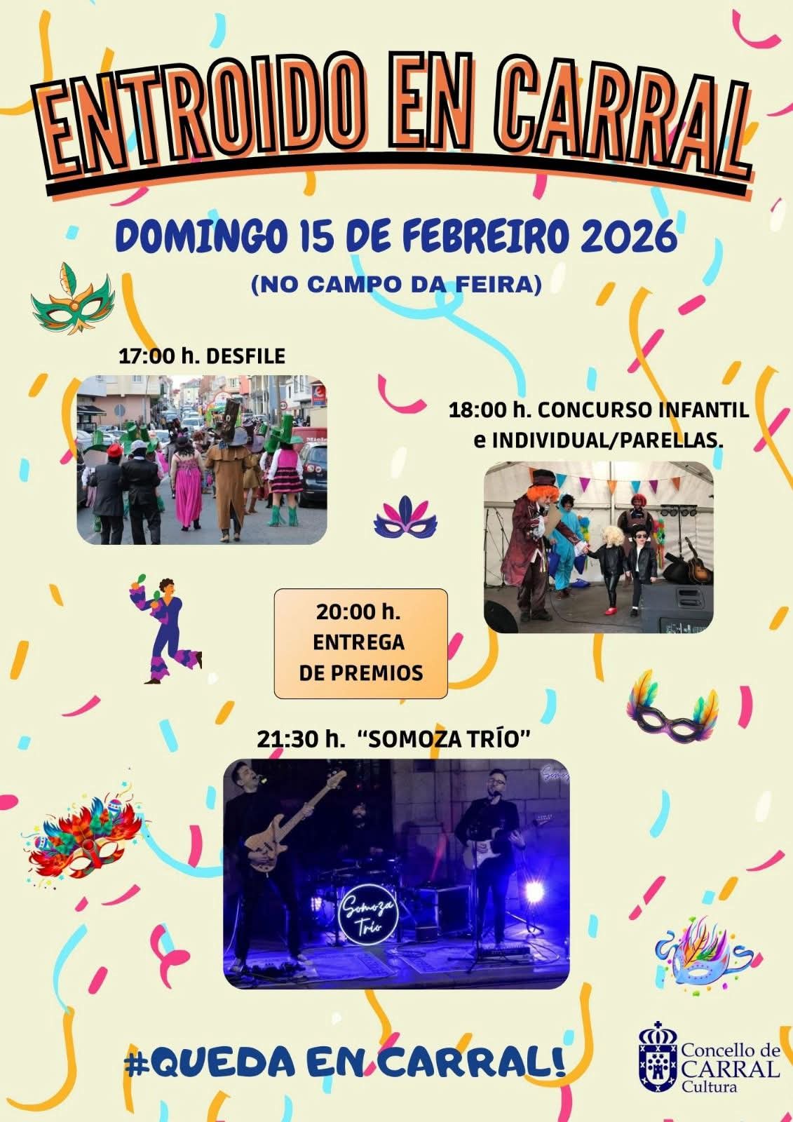 CARTEL CARRAL – Carral repartirá cerca de 2.500 euros en premios en su tradicional concurso de disfraces