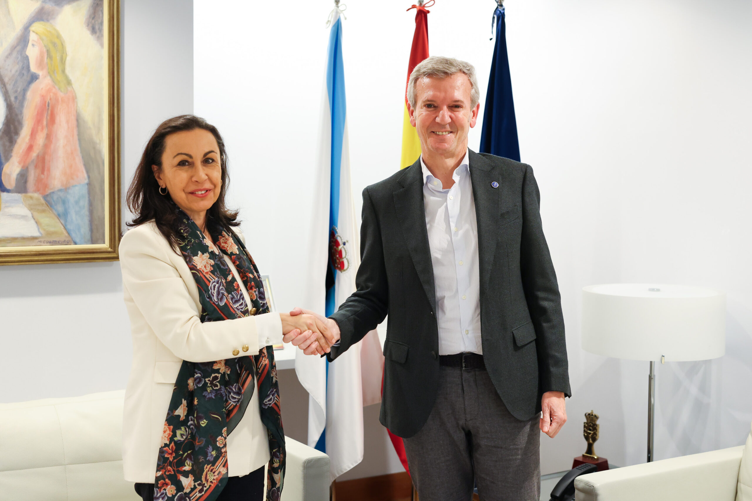 O presidente da Xunta recibe á alcaldesa de Marín