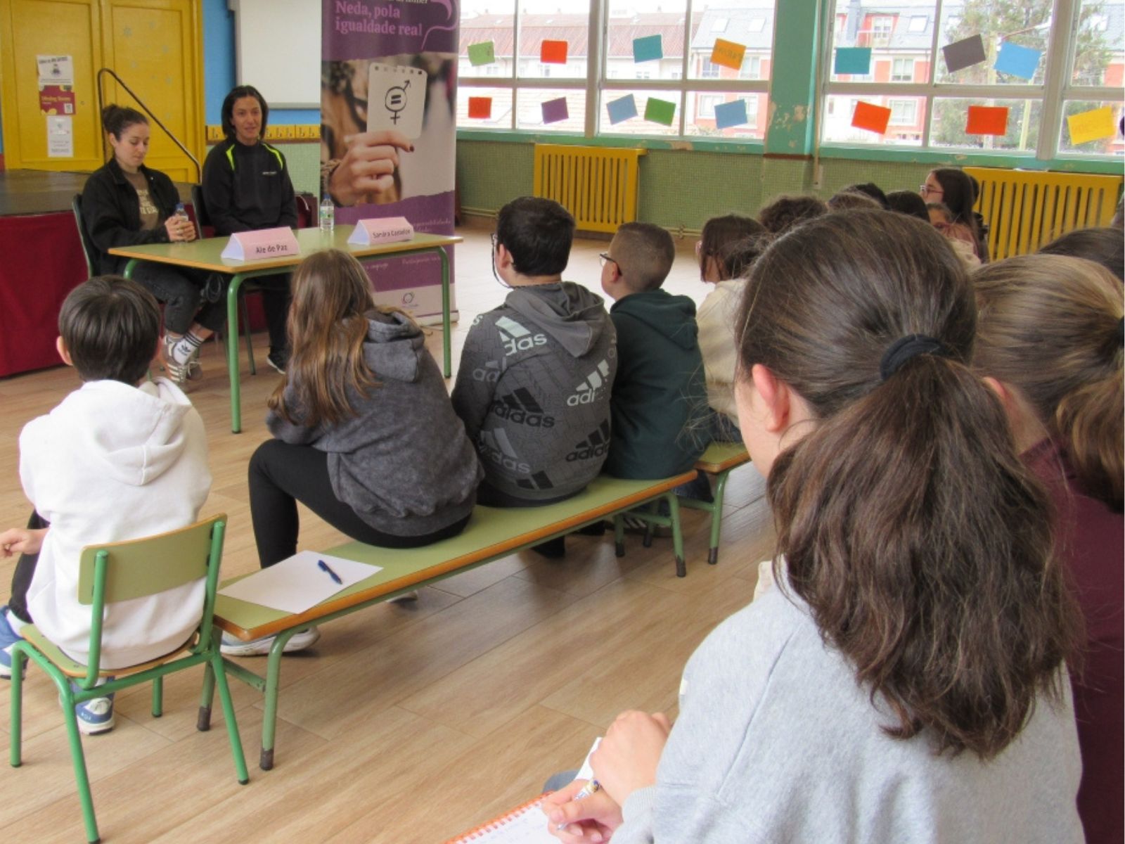 Ale de Paz e Sandra Castelos no CEIP San Isidro 2