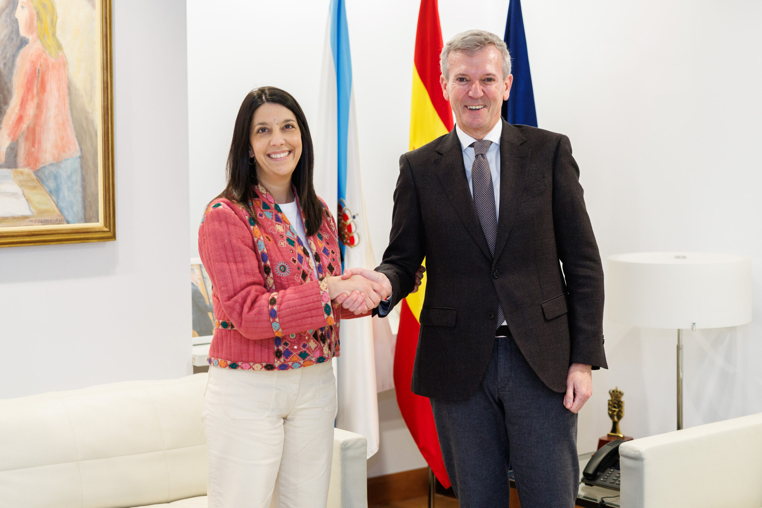 O presidente da Xunta recibe á alcaldesa de Ribeira